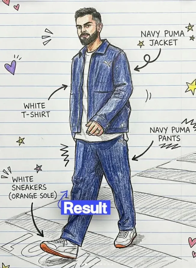 Hand-Drawn Outfit Sketch with Labels - AI Prompt