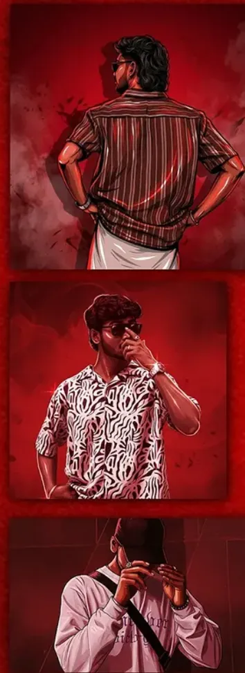 Red Tamil Gangster Cinematic Poster 4K - AI Prompt