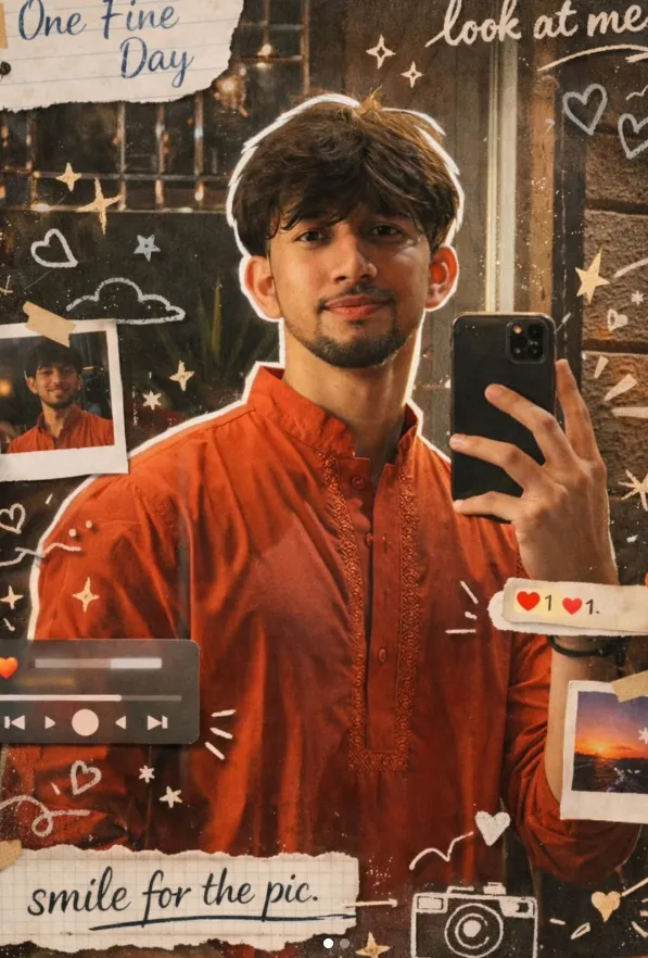 Soft Grunge Dreamy Scrapbook Mirror Selfie Aesthetic - AI Prompt