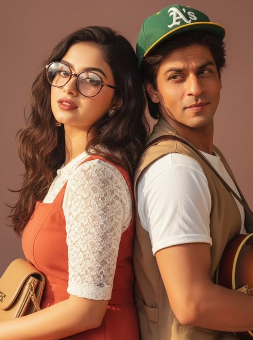 SRK Photorealistic 1990s Vintage Studio Portrait - AI Prompt