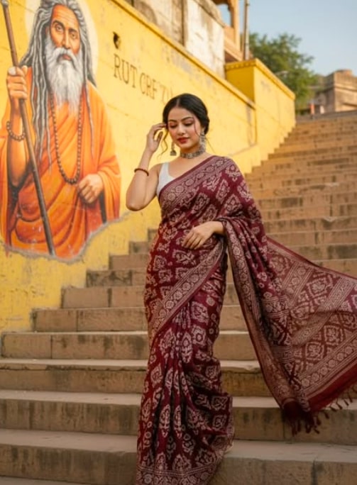 Sunlit Varanasi Ghat Portrait - AI Prompt