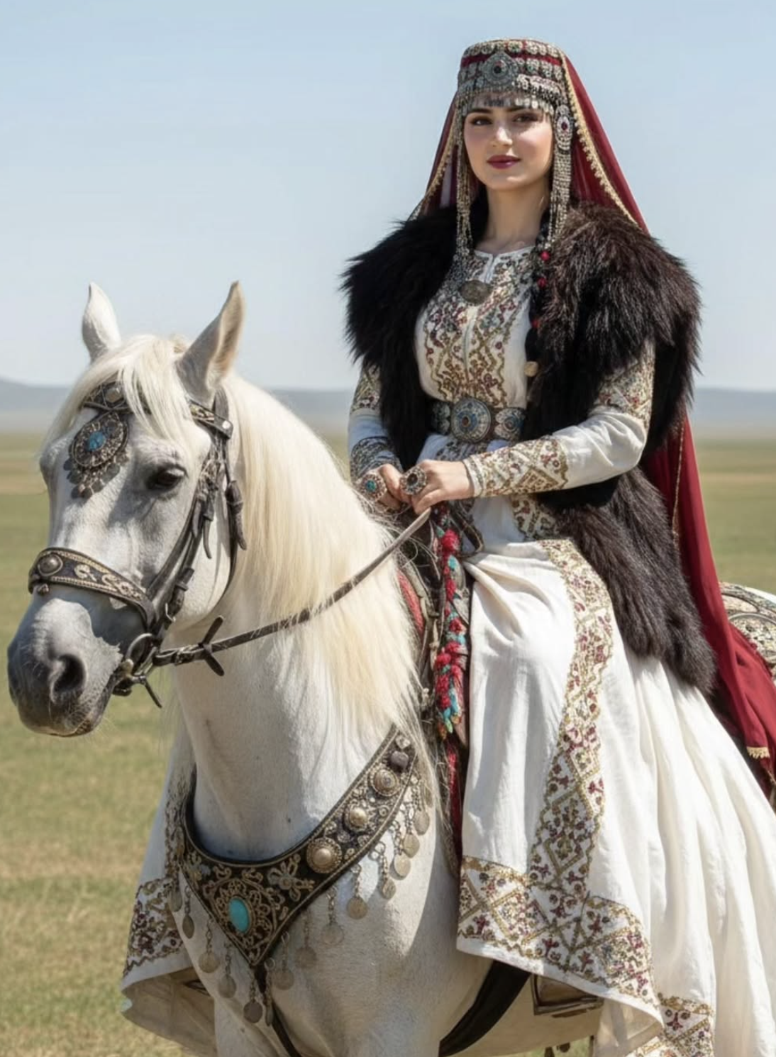 Turkic nomadic woman - AI Prompt
