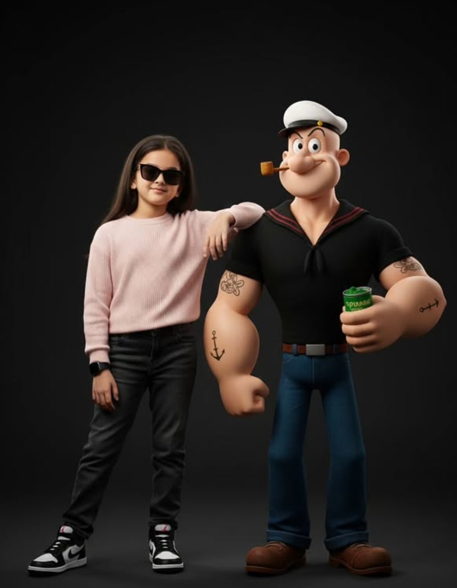 Ultra-Realistic Studio Portrait With 3D Cartoon Character - AI Prompt